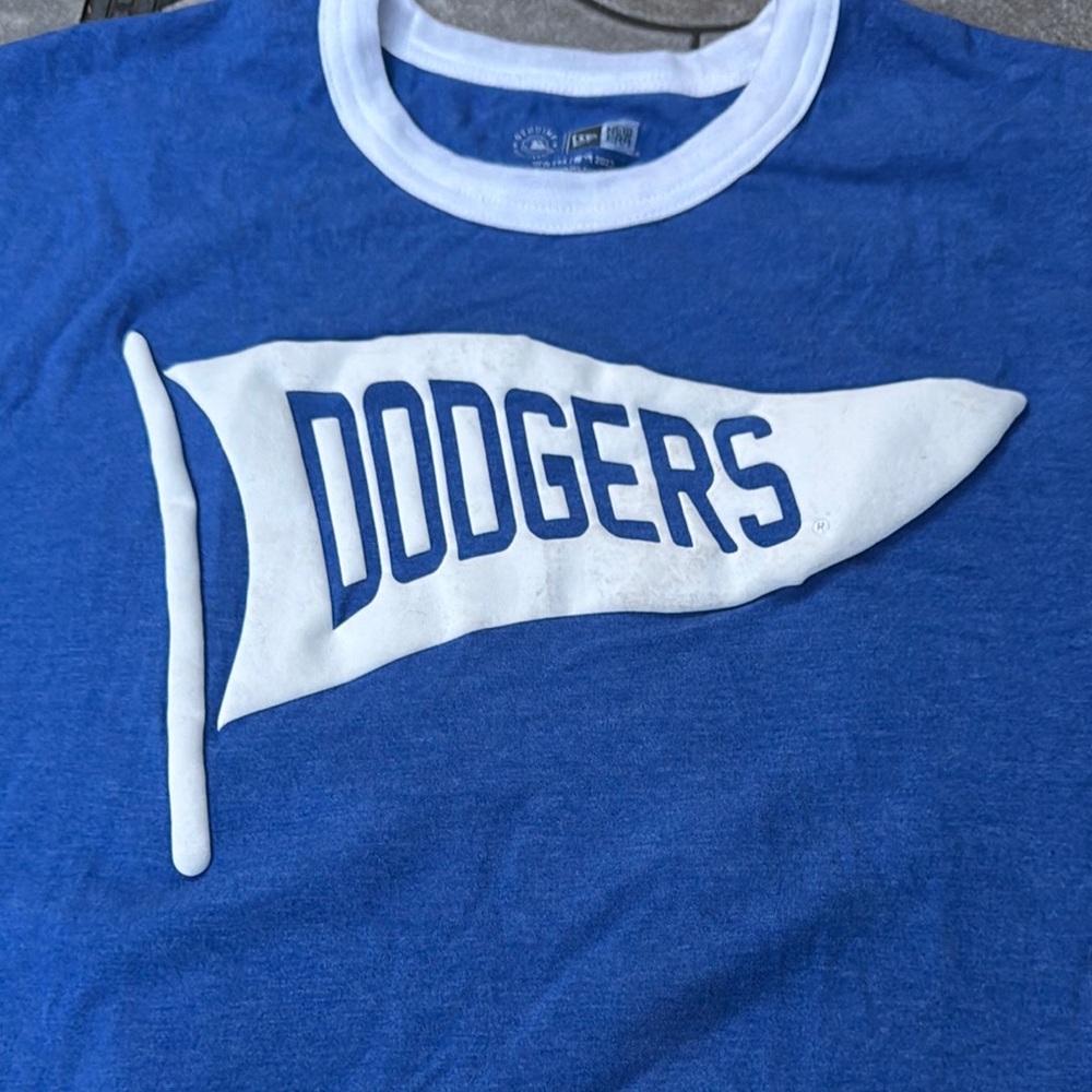 New Era Blue and White Dodgers T-Shirt - Picture 2 of 8